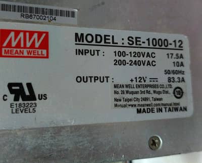 MW Heavy power supply 12v 83A