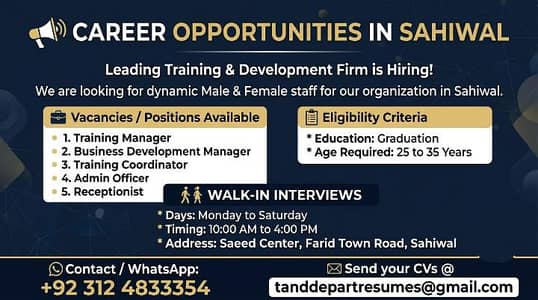 sahiwal job offer
