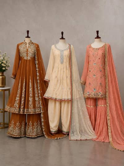 Luxury Embroidered Pakistani Chiffon 3 Piece Suit