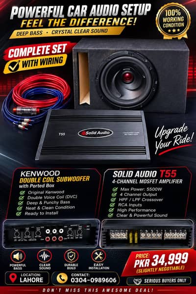 T55 AMP, KENWOOD DOUBLE COIL SUBWOOFER