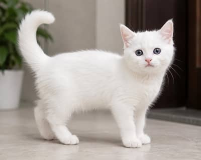 2 White Kittens for Sale – 45 Days Old