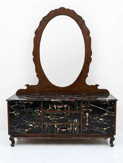 Beautiful Wooden Dressing Table with Marble Finish