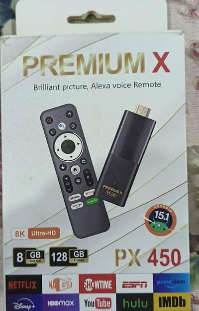 Android TV Stick UHD 8 GB 128 GB voice & Bluetooth Remote | Like New