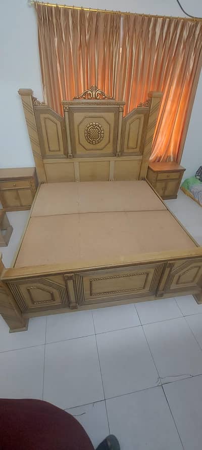 Double Bed with Two Side Tables & Dressing Table