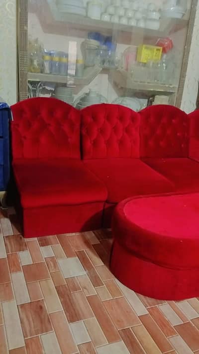 L shape sofa sat