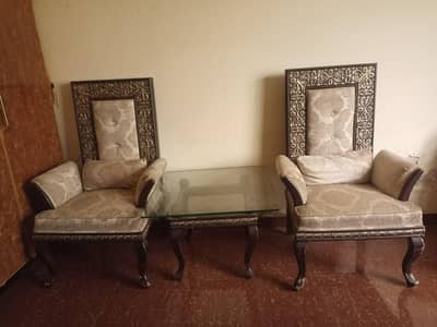 two chairs and table