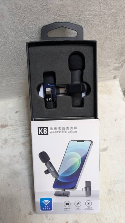K8 Wireless Microphone for iPhone and Android – Brand New