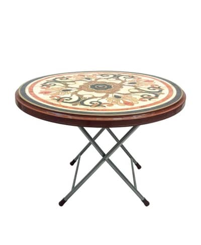 Round printed plastic table for sale in excellent condition