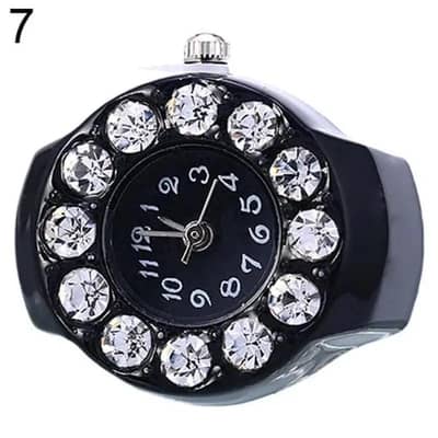 Rhinestone Finger ring watch