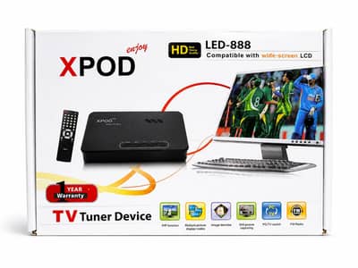 XPOD LED-888 External LCD/CRT TV Tuner Box with Remote | VGA TV Box