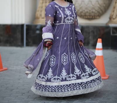 Beautiful Lavender heavy embroidered maxi dress - worn once