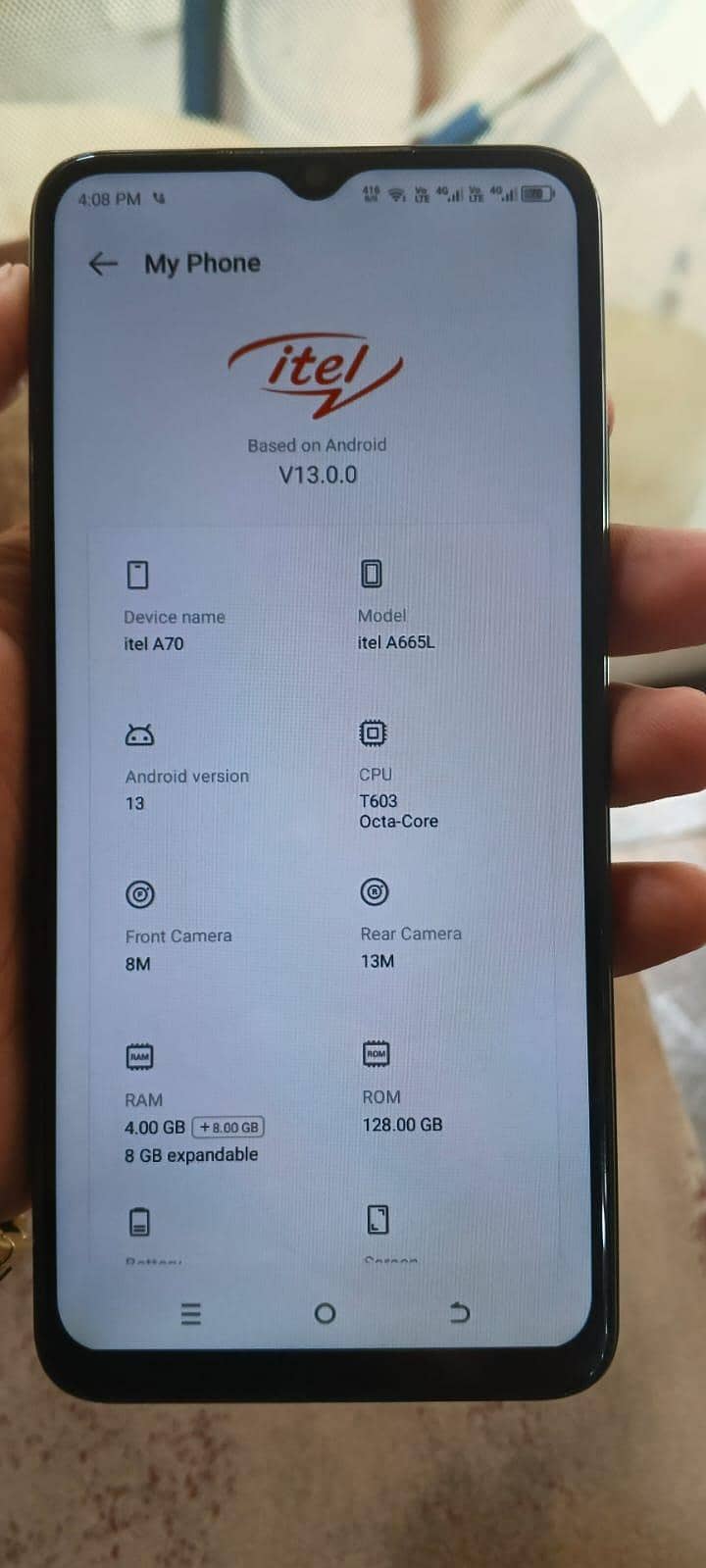 Itel A70 0