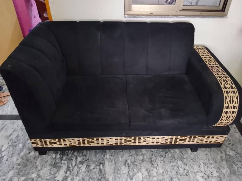 L shape Black Color sofas 5 seter 0