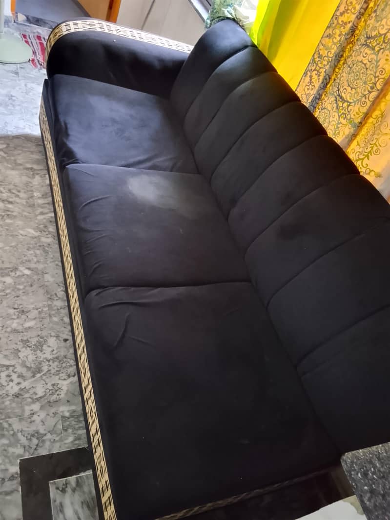 L shape Black Color sofas 5 seter 5