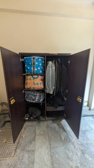 Wooden Wardrobe, 2 Door Almari, Wooden Cupboard for clothes