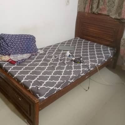 single bed with mattress