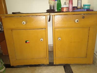 Two Side Tables with Matching Mirror For Sale