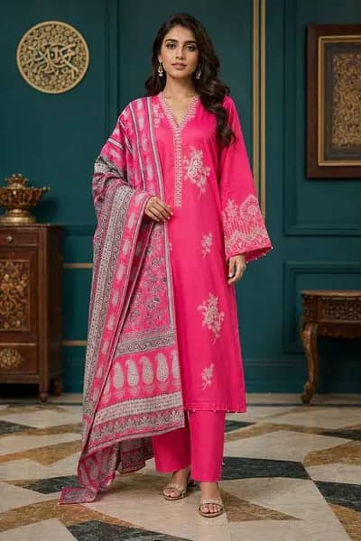 embroidered lawn 3 PCs sut