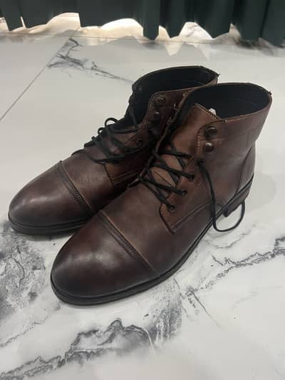 Original Cow Leather Brown Boots | Size 43