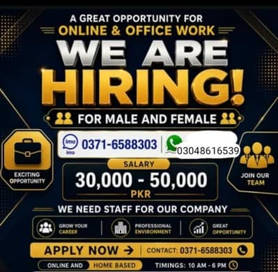 Online Jobs/ Full-Time / Part-Time jobs available / website Work