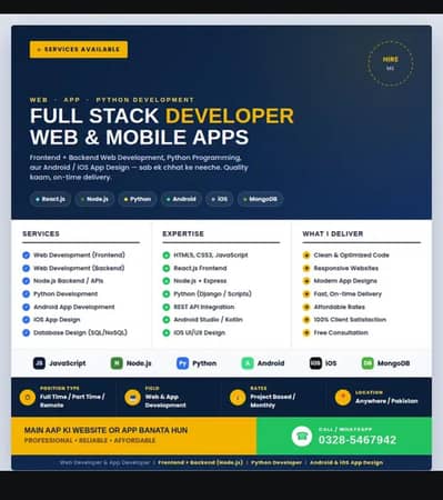 professional web developer, app developer, graphics designer
