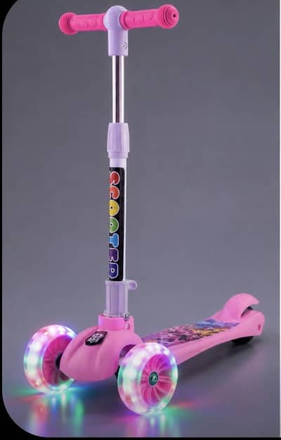 Premium Kids Pink LED Scooter