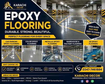 Epoxy Flooring | Car Parking | Warehouse | Factory | Karachi Decor
