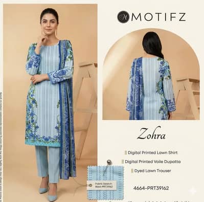 3 PCs women unstitched printed sut