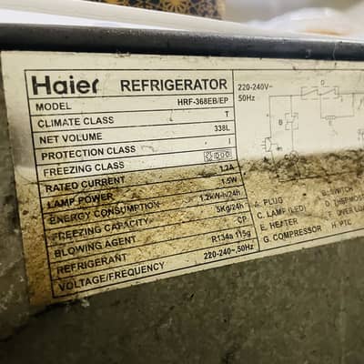 Haier HRF-368 EB/EP 368 litres refrigerator