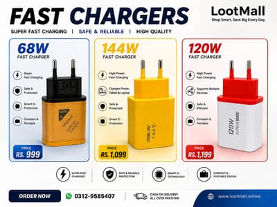 Fast Charging Adapter | 68W 120W 144W | Android & Type-C