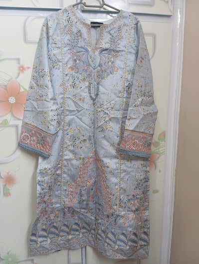 Ittehad Sky Blue Raw Silk