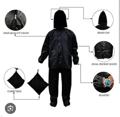 Premium 2-Piece Waterproof Rain Suit for Men (Free Size) - New