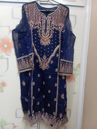 Orient Embroided Dark Blue Suit