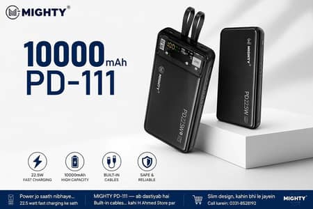 Mighty Power Bank 10000mAh Pd-111 with 6 month warranty