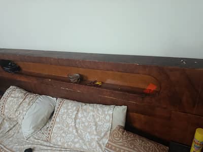 King size bed with side tables and mattress