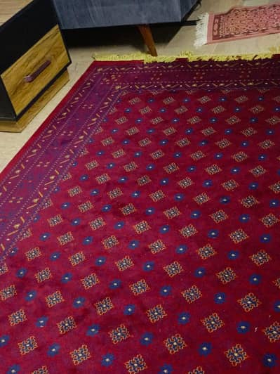one Turkish carpet 12 feet length, 6 feet widgt,