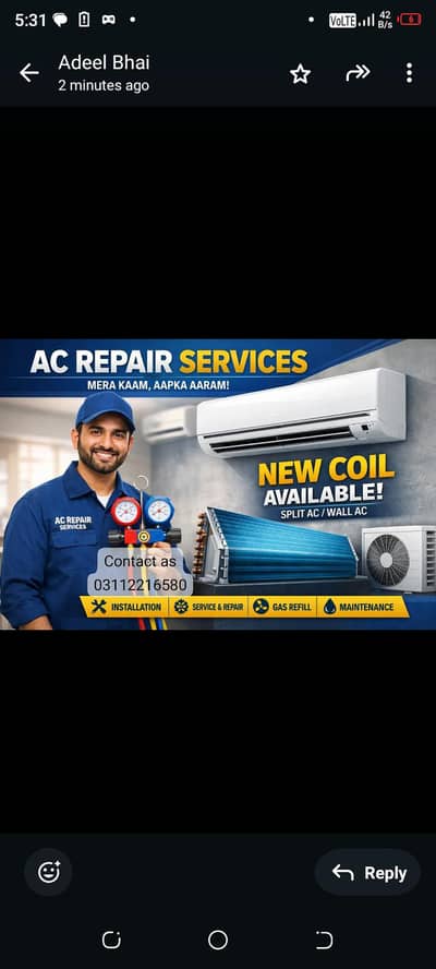Air conditioner service Gas charging and Repairing