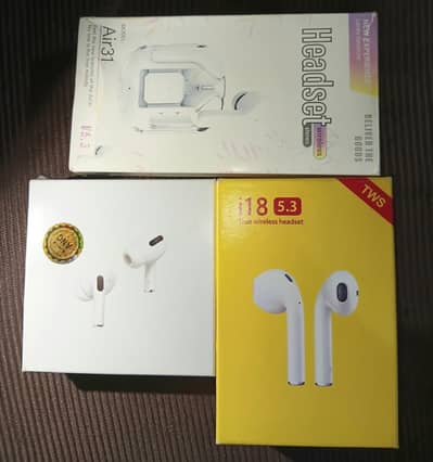 1)Earphone 2 / 2) Tws i18 / 3)Headset