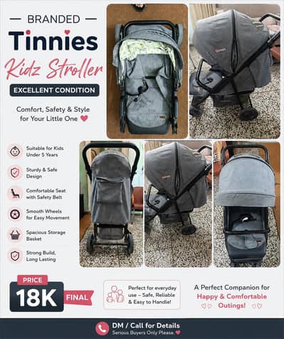 Tinnies Premium Baby Stroller – Like New – 18K Final