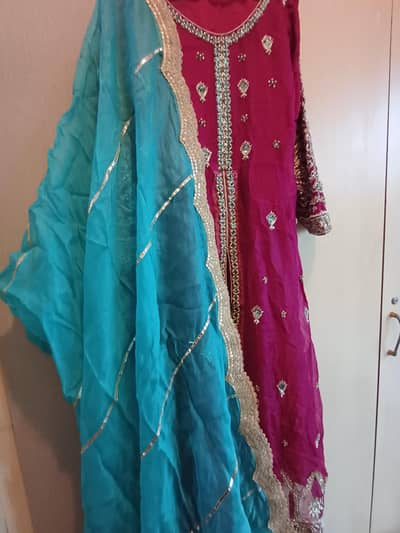 Stunning Magenta Organza Lehanga Set