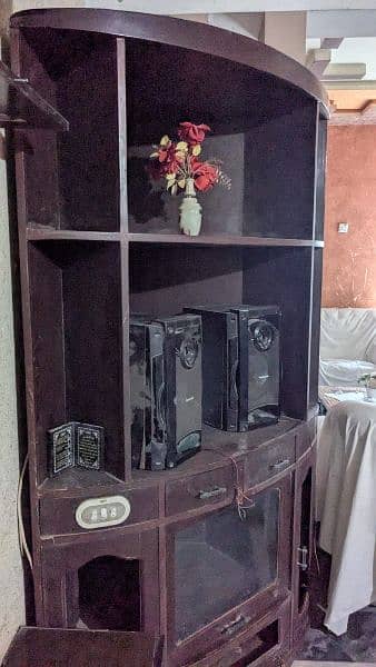 Wooden TV trolley, TV unit with storage