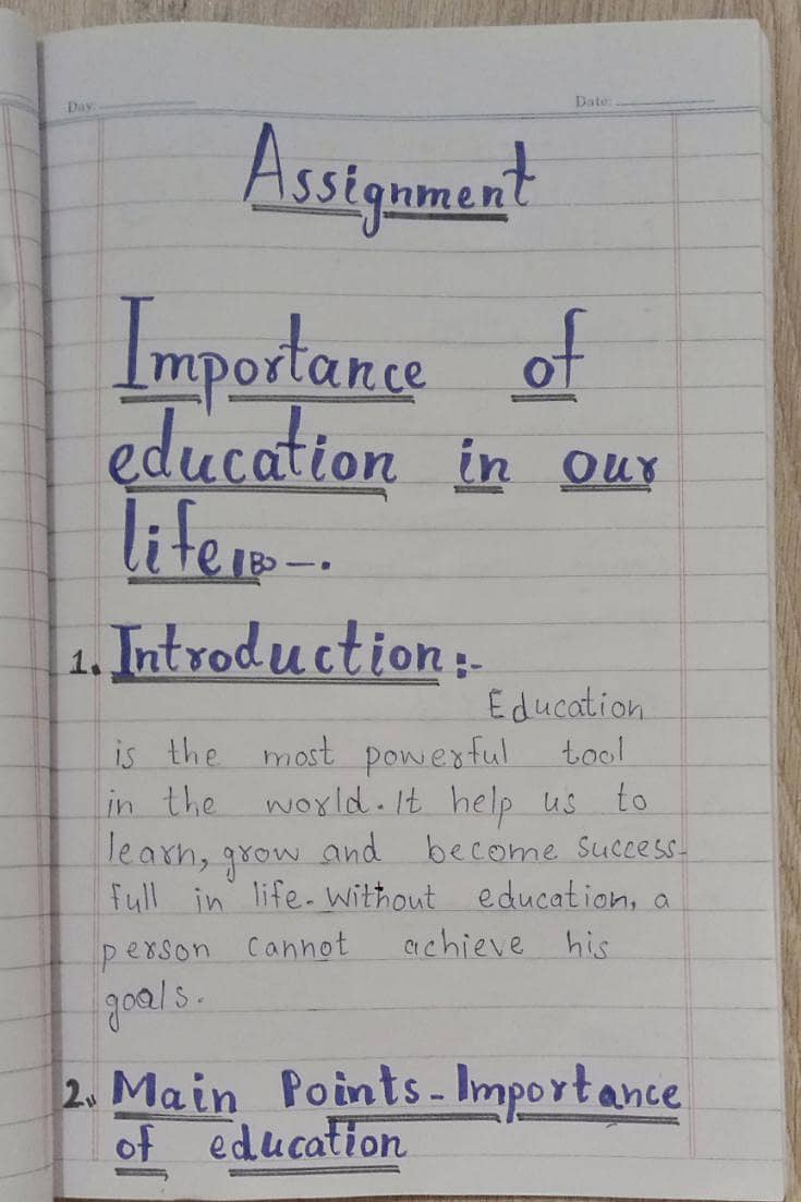 handwriting Assignment Notes- Neat 0
