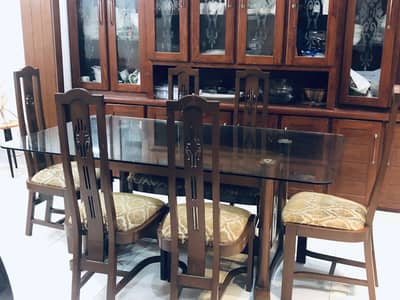 6 chairs wood made dinning set