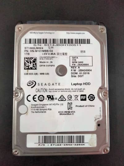 1TB SEAGATE HARD DRIVE LAPTOP. 100% HEALTH PERFORMANCE