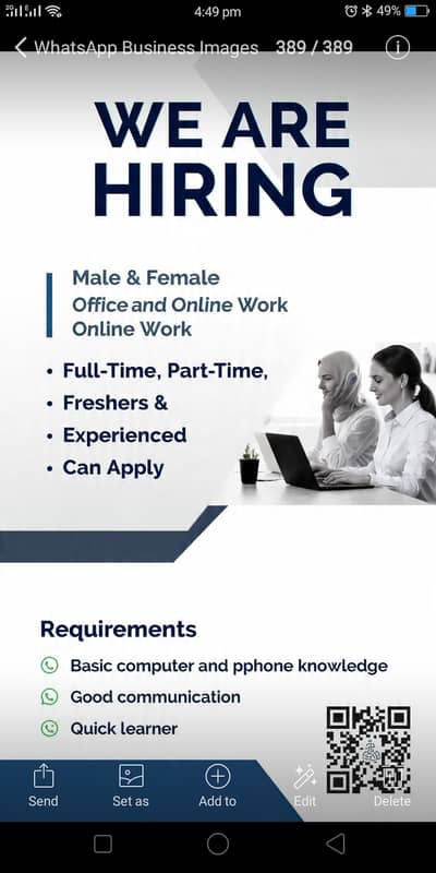 We are hiring staff for office and online work.