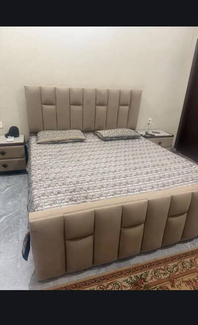 Bed for sale with side tables and dressing table.