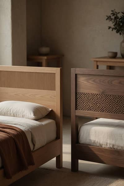 Beds Set Bed with 2 side Tables design according to your preference