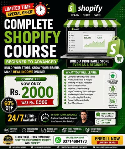 Shopify Complete course Learn With Us Earn With Us