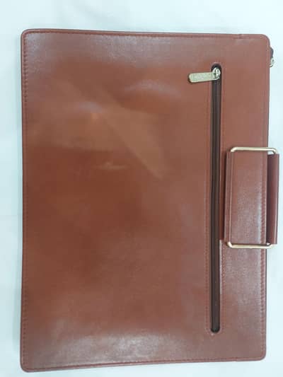 Original Jaffarjees Broadway genuine leather document case - Tan