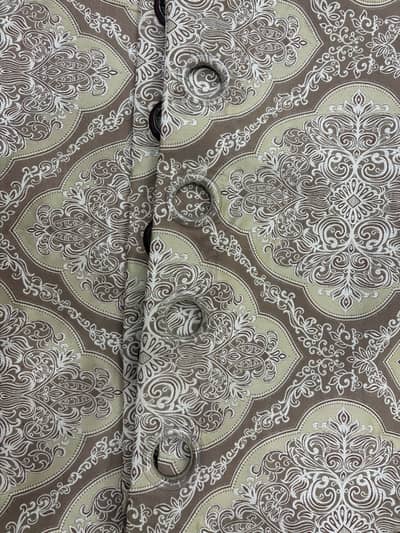 9 Elegant Brown & Beige Printed Eyelet Curtains – 140 × 220 cm